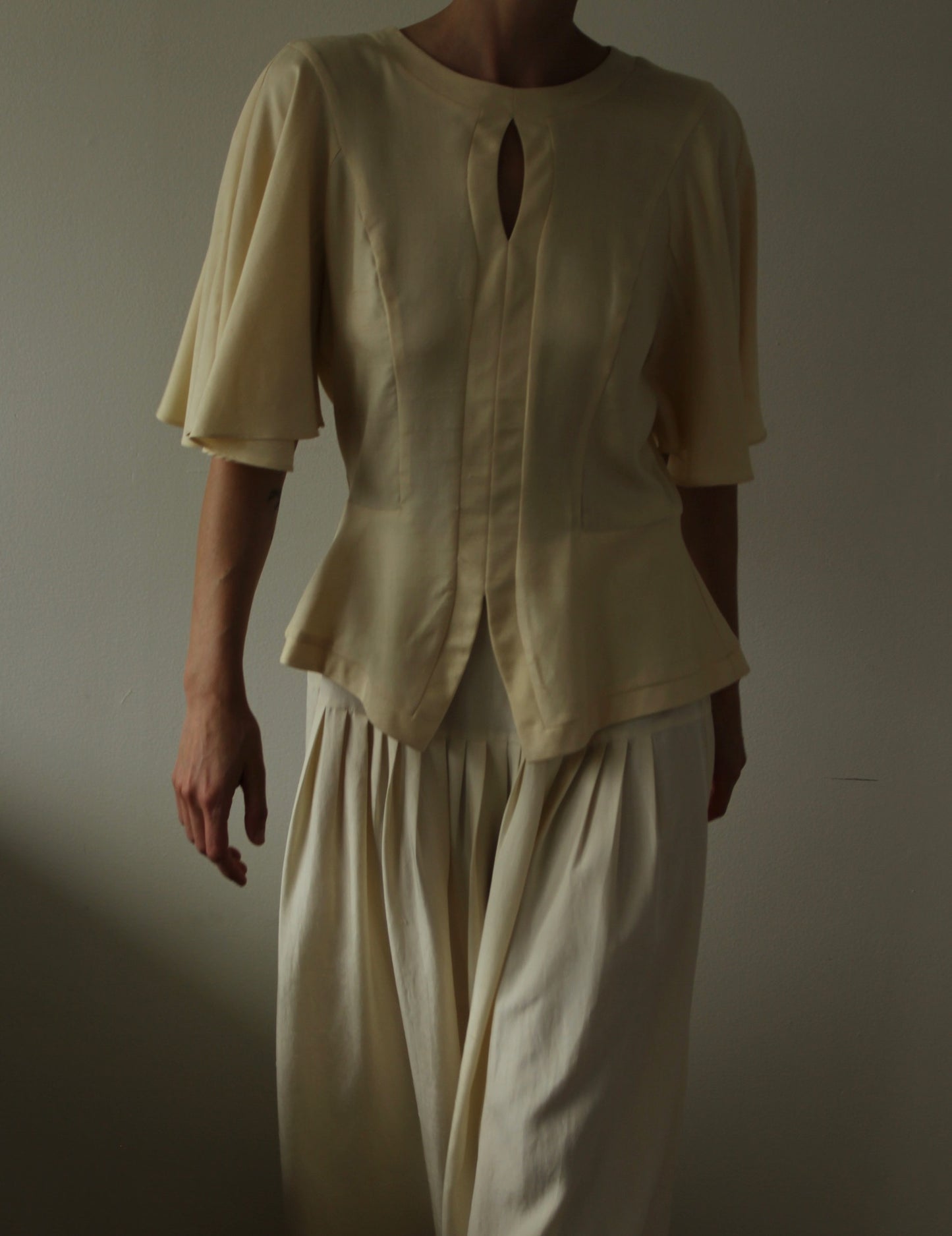 Incredible Vintage Buttercream Silk Blouse