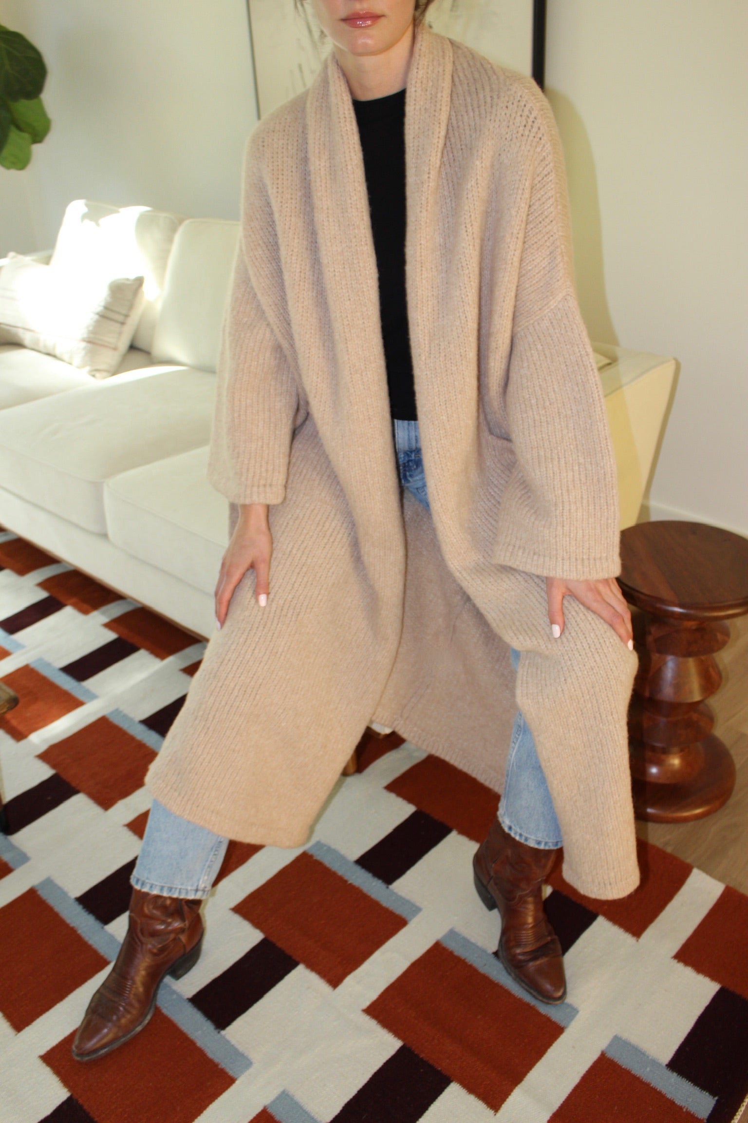 Haori Extra Long Alpaca Sweater Coat – NA NIN