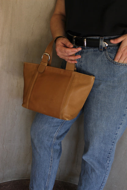 Vintage Coach Waverly British Tan Leather Handbag