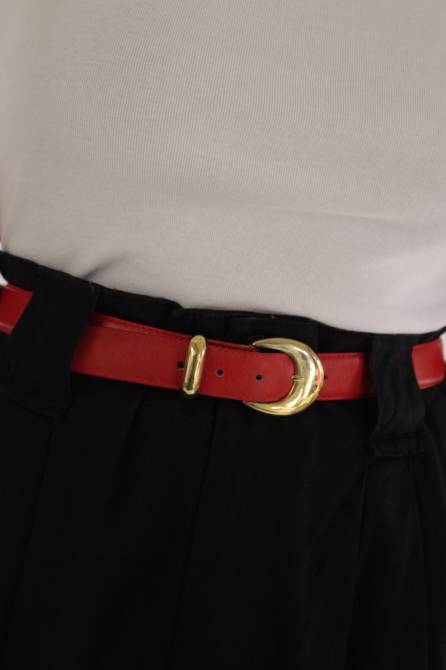 Beautiful Vintage Cherry Red Leather Belt