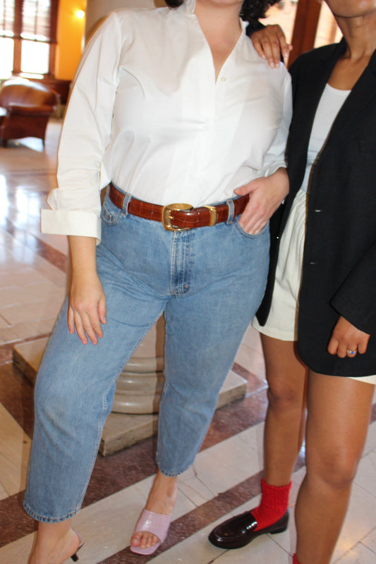 90s Tailored White Cotton Shirt