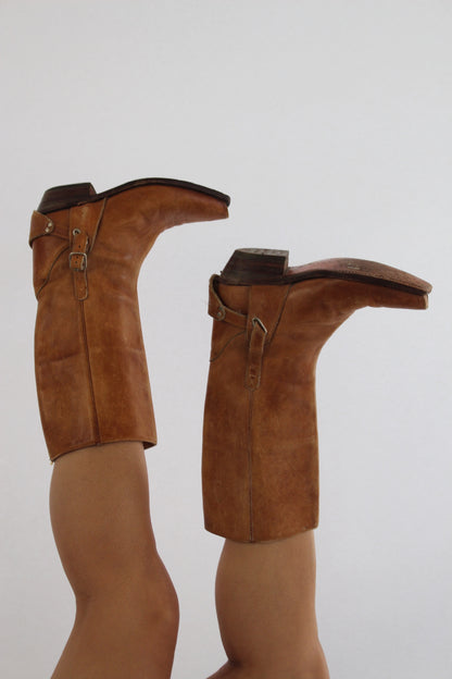 Very Favorite Vintage Cognac Leather Cowboy Boots