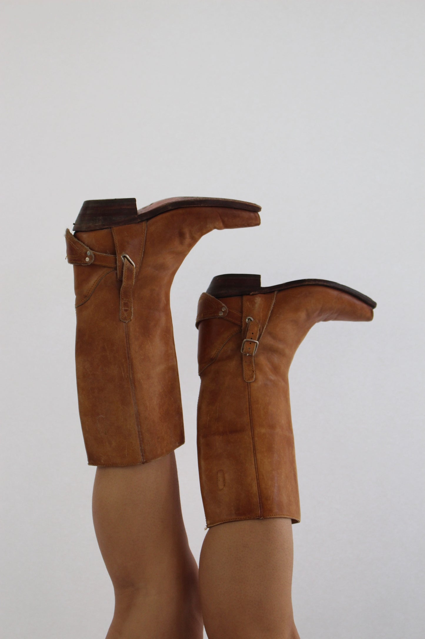 Very Favorite Vintage Cognac Leather Cowboy Boots