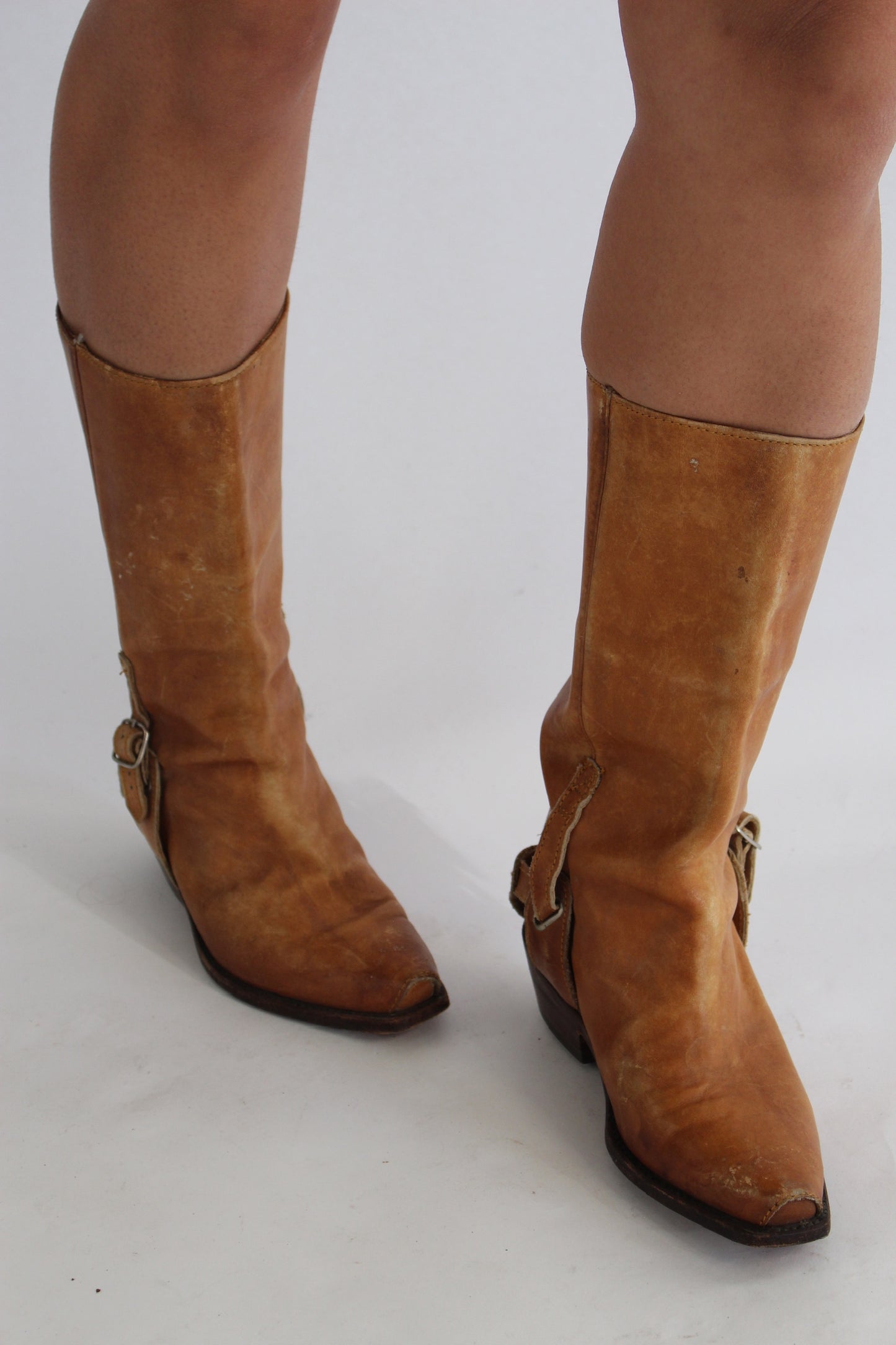 Very Favorite Vintage Cognac Leather Cowboy Boots