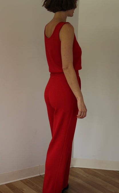 Vintage St. John Cardinal Knit Pant Set