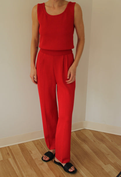 Vintage St. John Cardinal Knit Pant Set
