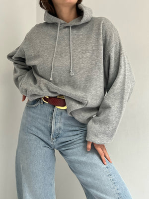 90s Staple Heather Grey Hooded Sweatshirt