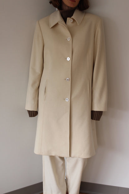 Vintage Cream Pure Cashmere Coat