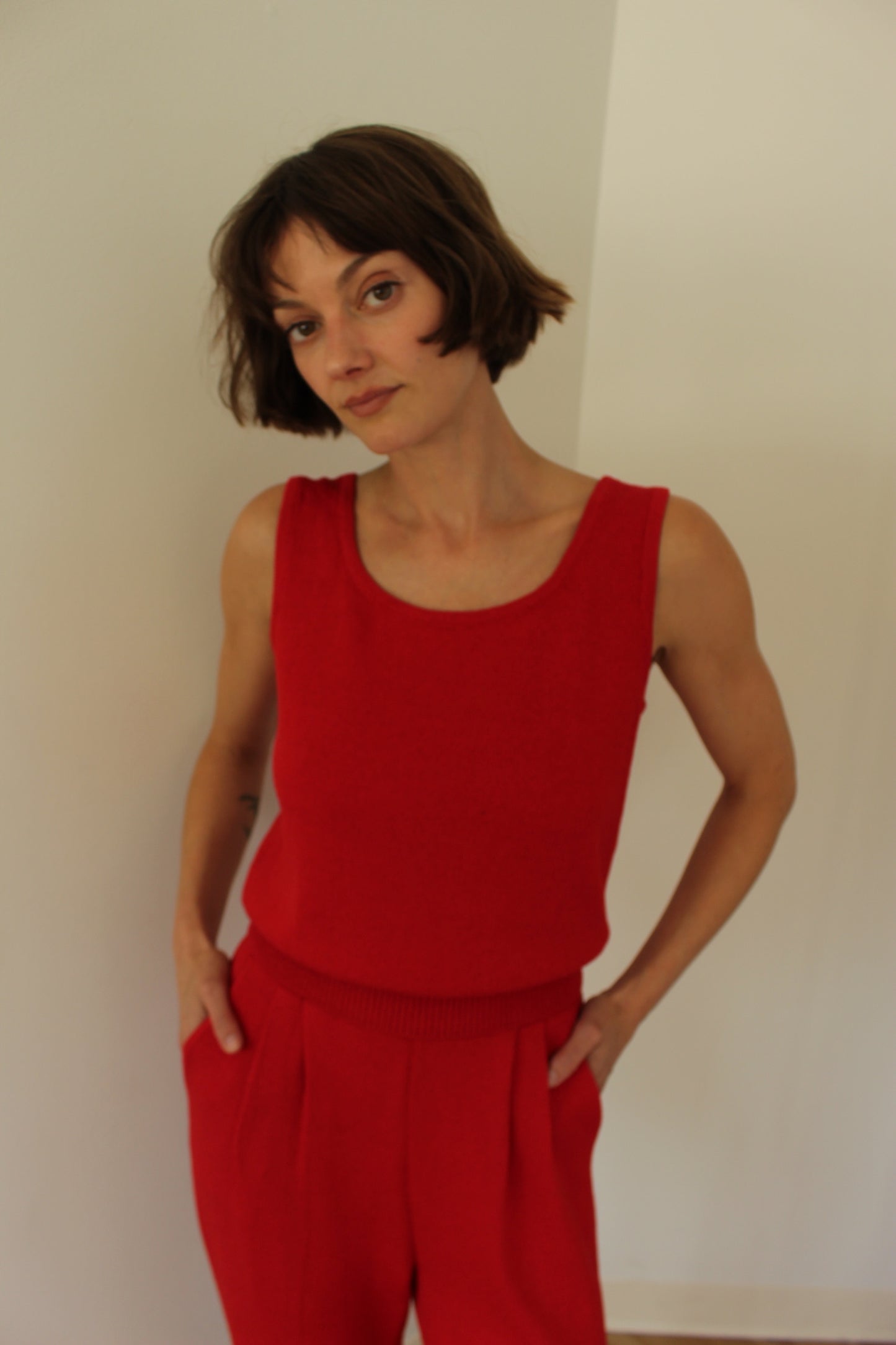 Vintage St. John Cardinal Knit Pant Set