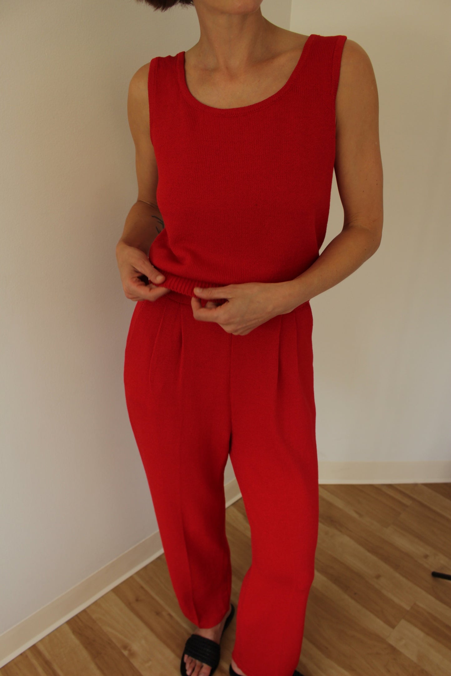 Vintage St. John Cardinal Knit Pant Set