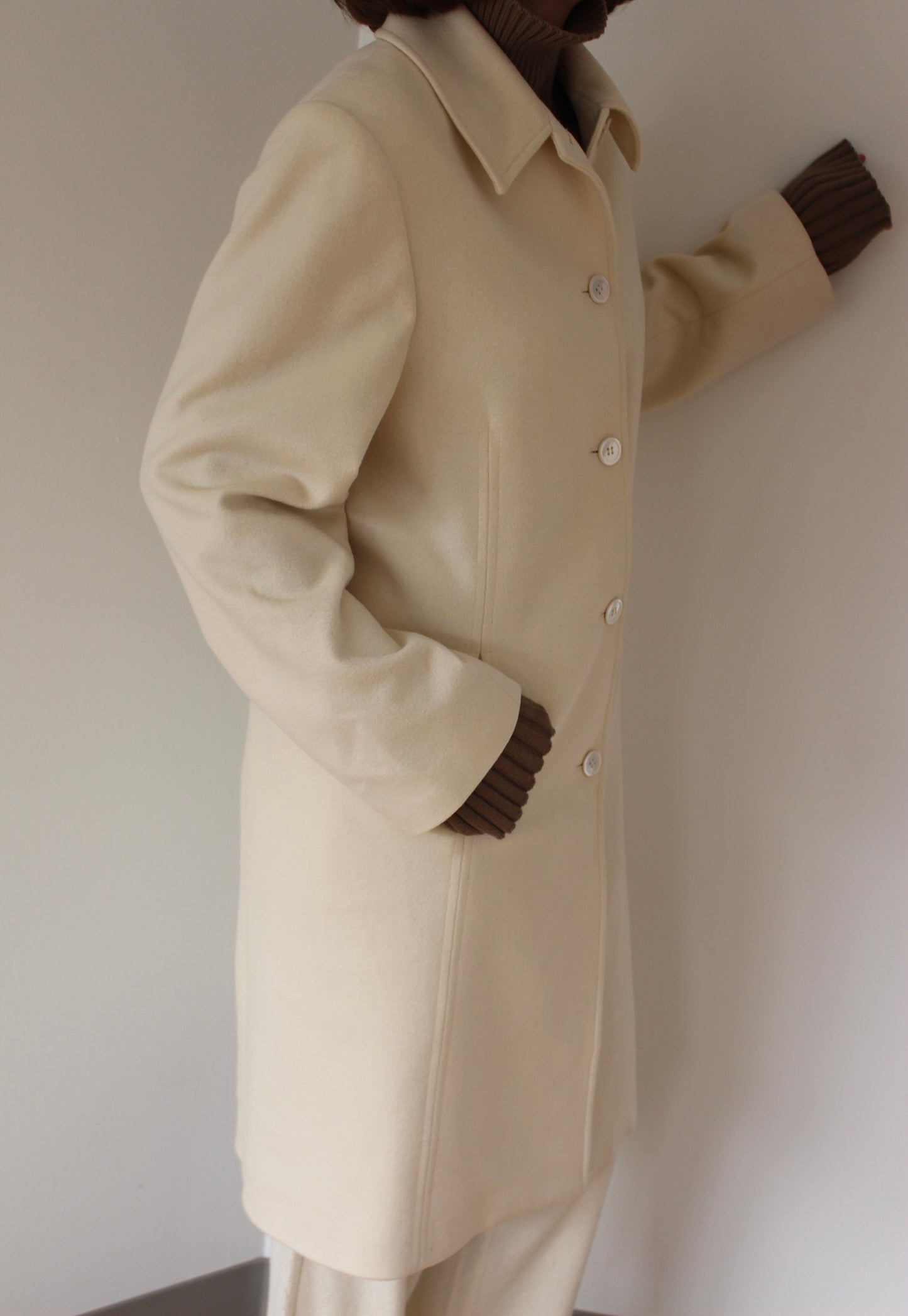Vintage Cream Pure Cashmere Coat