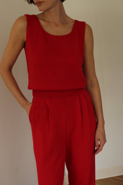 Vintage St. John Cardinal Knit Pant Set