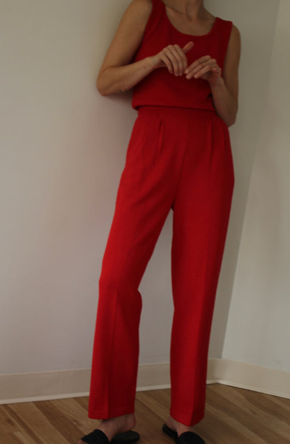 Vintage St. John Cardinal Knit Pant Set