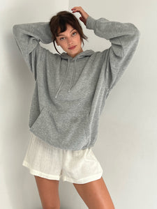 90s Staple Heather Grey Hooded Sweatshirt