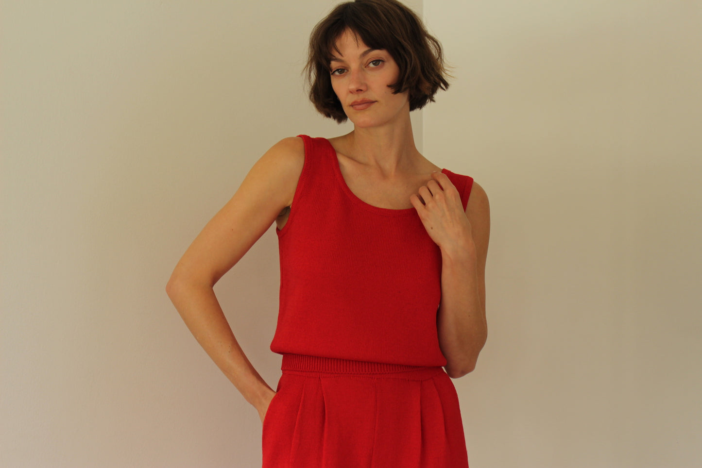 Vintage St. John Cardinal Knit Pant Set