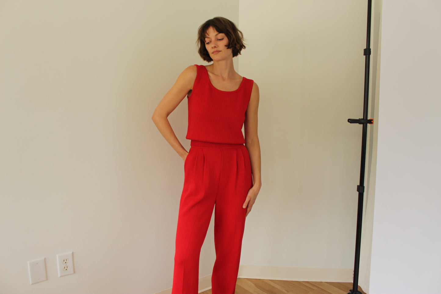 Vintage St. John Cardinal Knit Pant Set