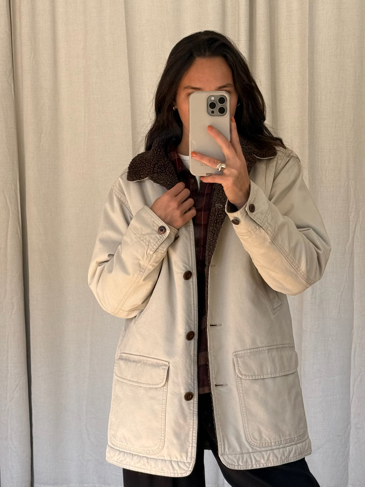 Vintage Fleece-Lined Chore Coat