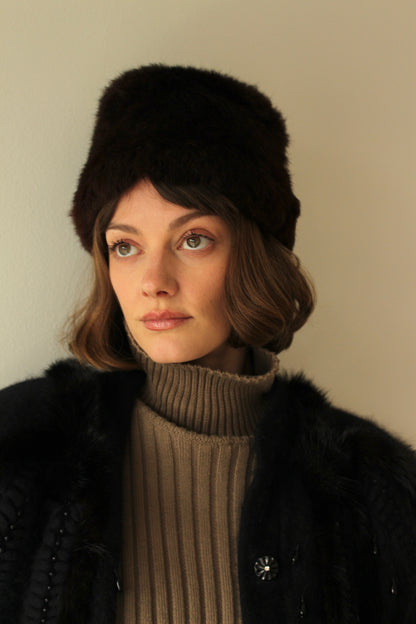 Vintage Rich Cocoa Fur Tall Hat