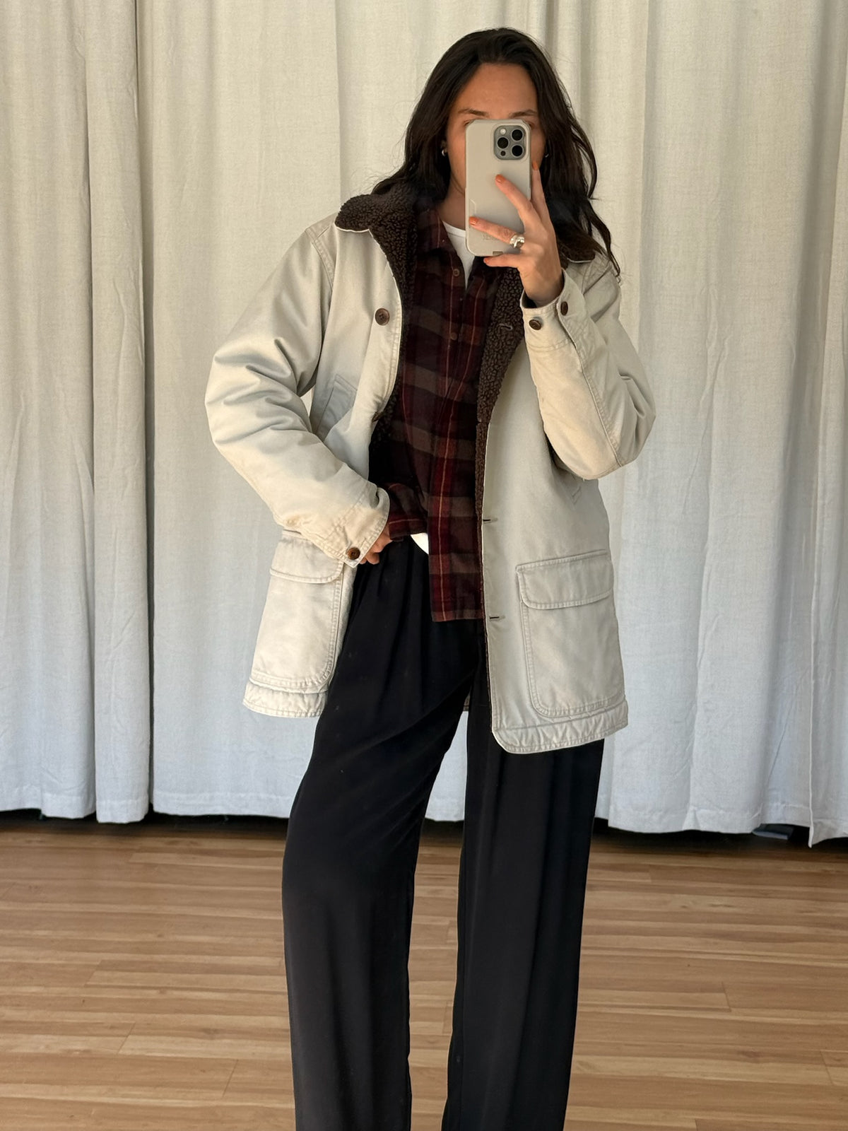 Vintage Fleece-Lined Chore Coat