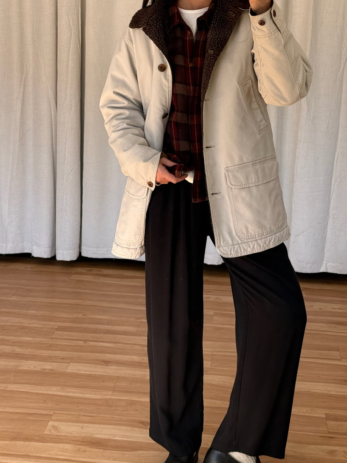 Vintage Fleece-Lined Chore Coat