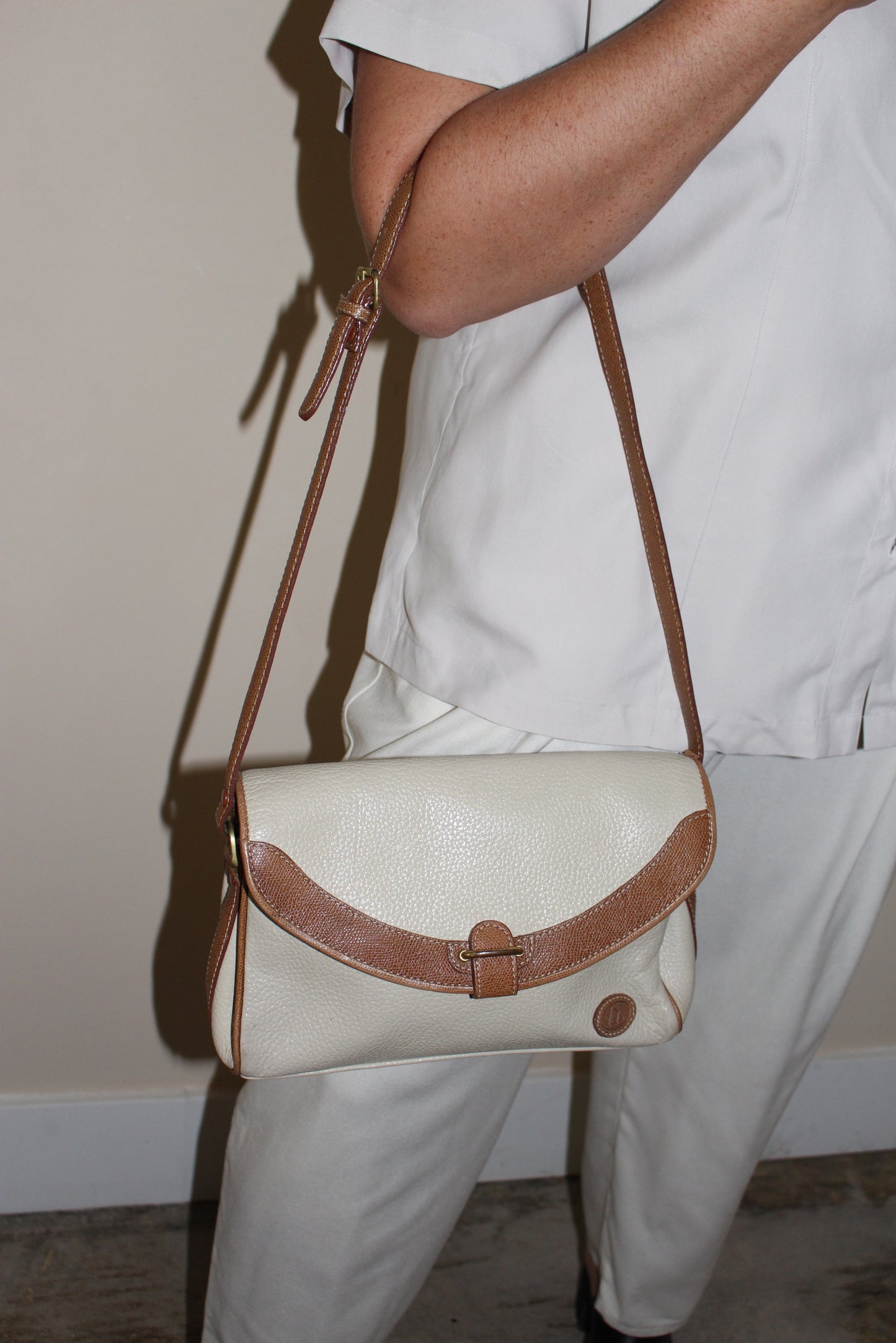 Vintage Two-Toned Pebbled Leather Bag