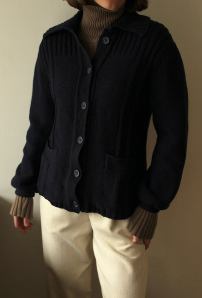 Vintage Jaegar Navy Wool Cardigan