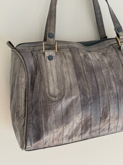 Vintage Stone Blue Eelskin Leather Bag