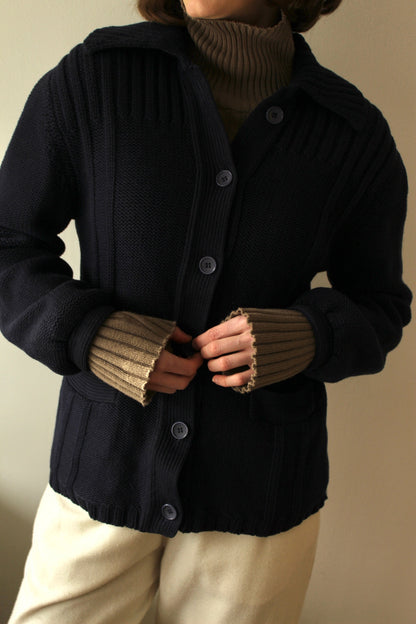 Vintage Jaegar Navy Wool Cardigan