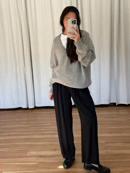Vintage Stone Cashmere V-Neck Sweater