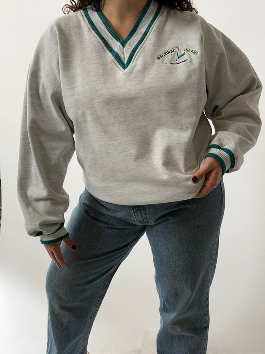 Vintage 'Mackinac Island' Embroidered Sweatshirt