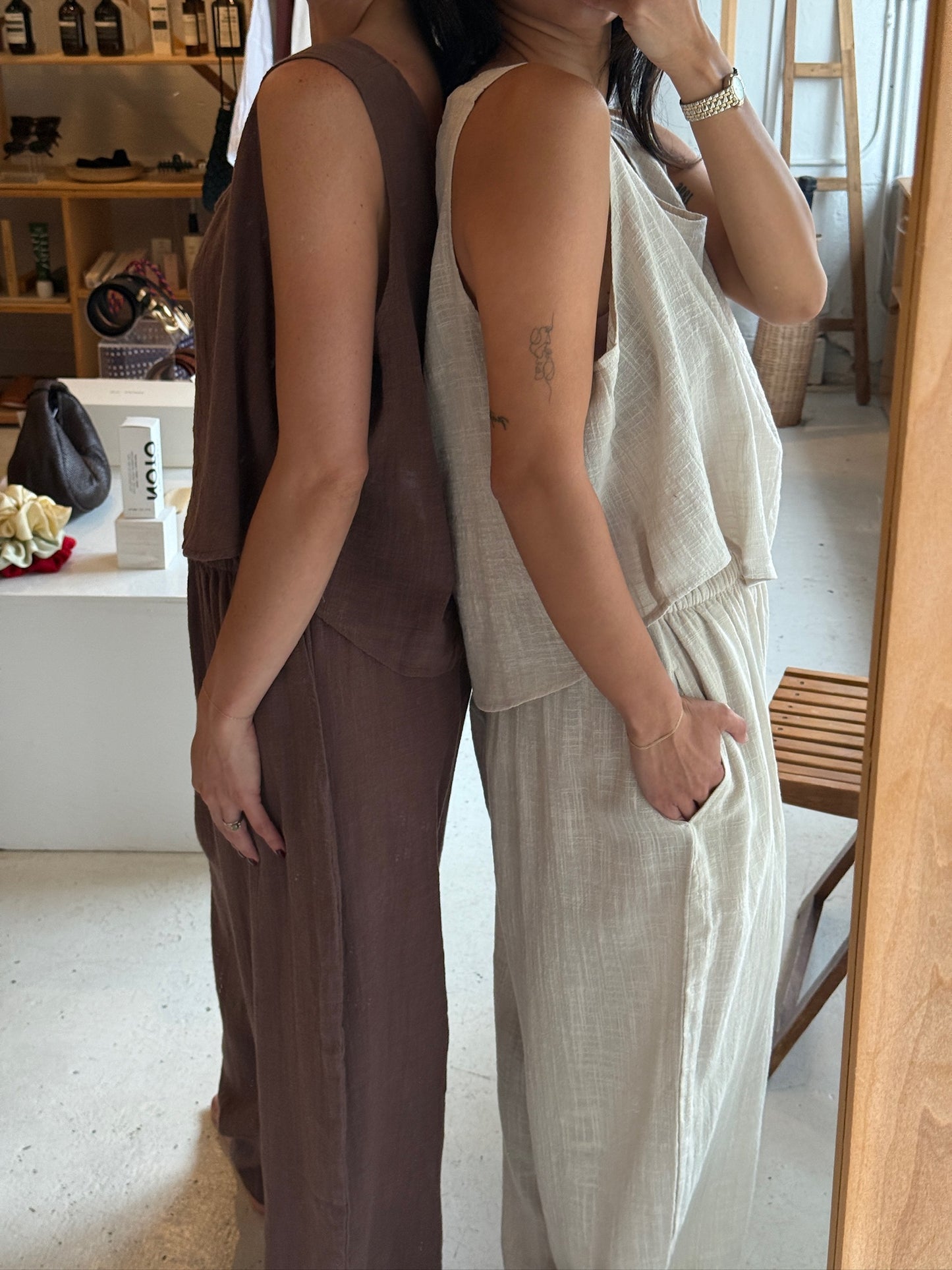 Camden Cotton Gauze Curve Pant