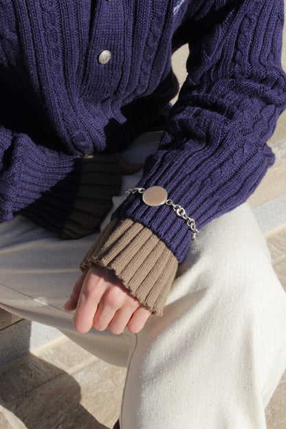 Vintage Sterling Silver Circle ID Bracelet