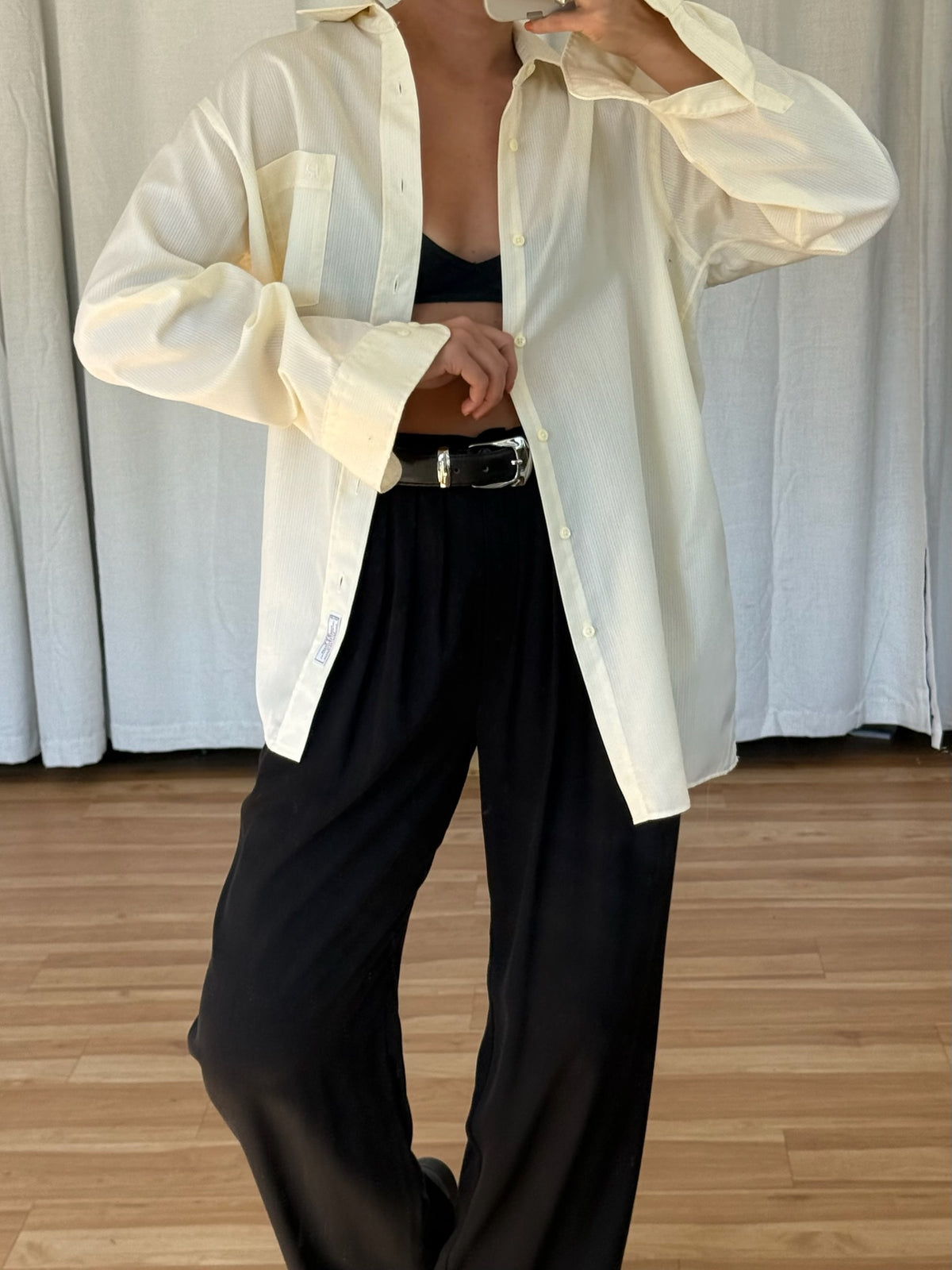 Vintage Christian Dior Pale Butter Button Up
