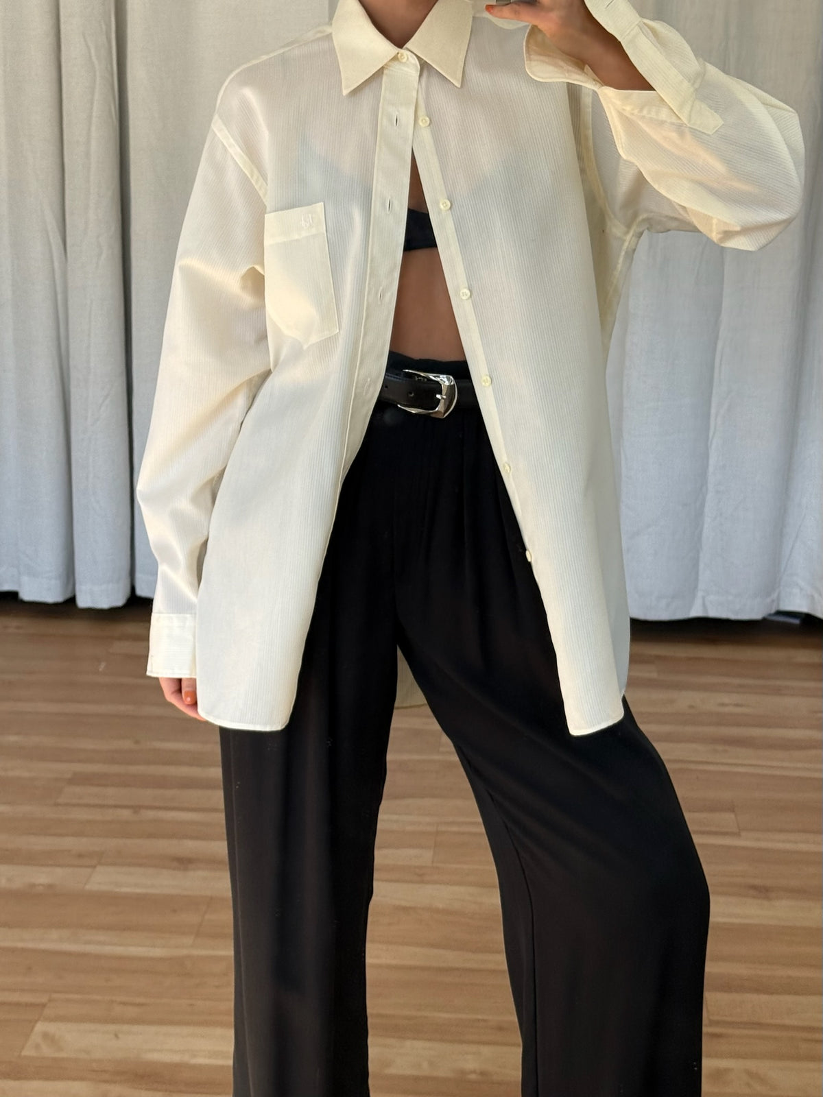 Vintage Christian Dior Pale Butter Button Up