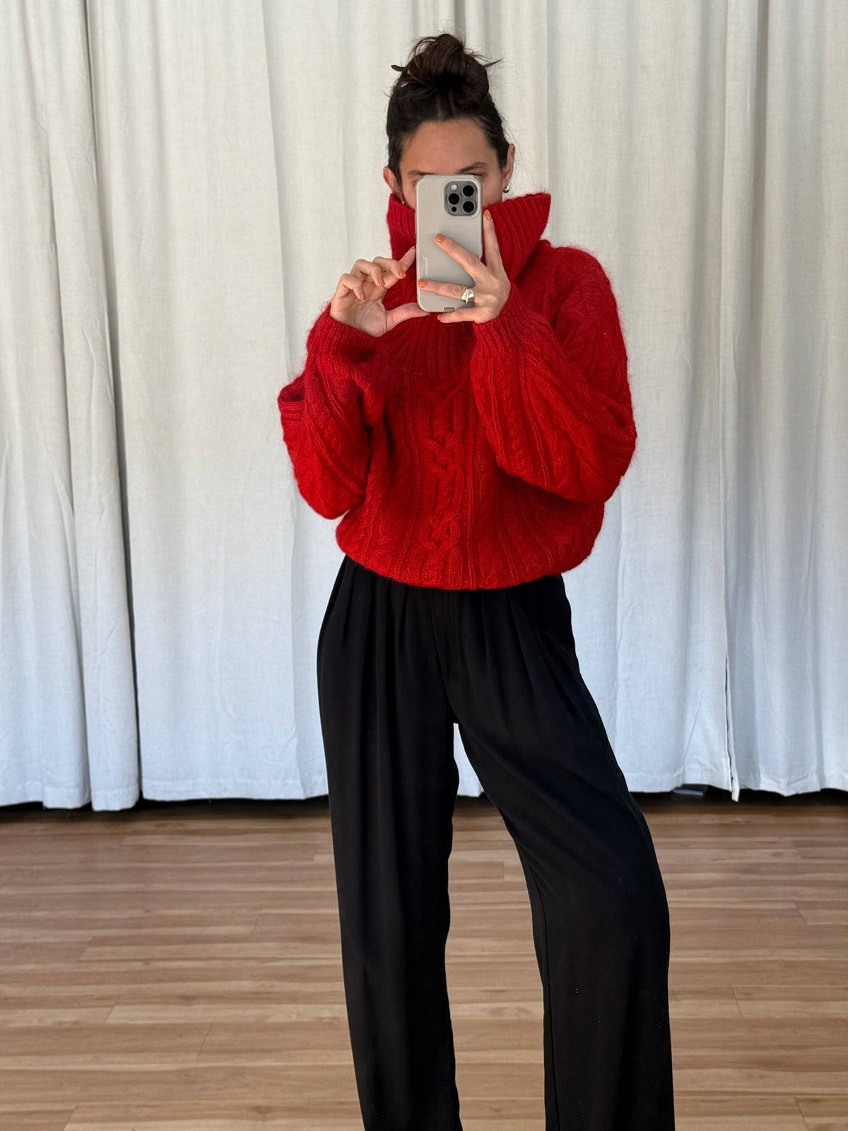 Vintage Crimson Mohair Turtleneck