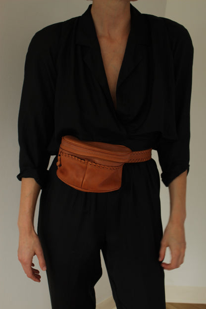 Favorite Vintage Cognac Leather Fanny Pack