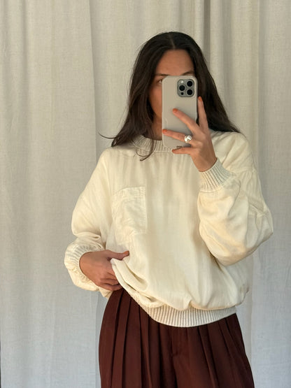 Rare Favorite Vintage Cream Silk Pullover
