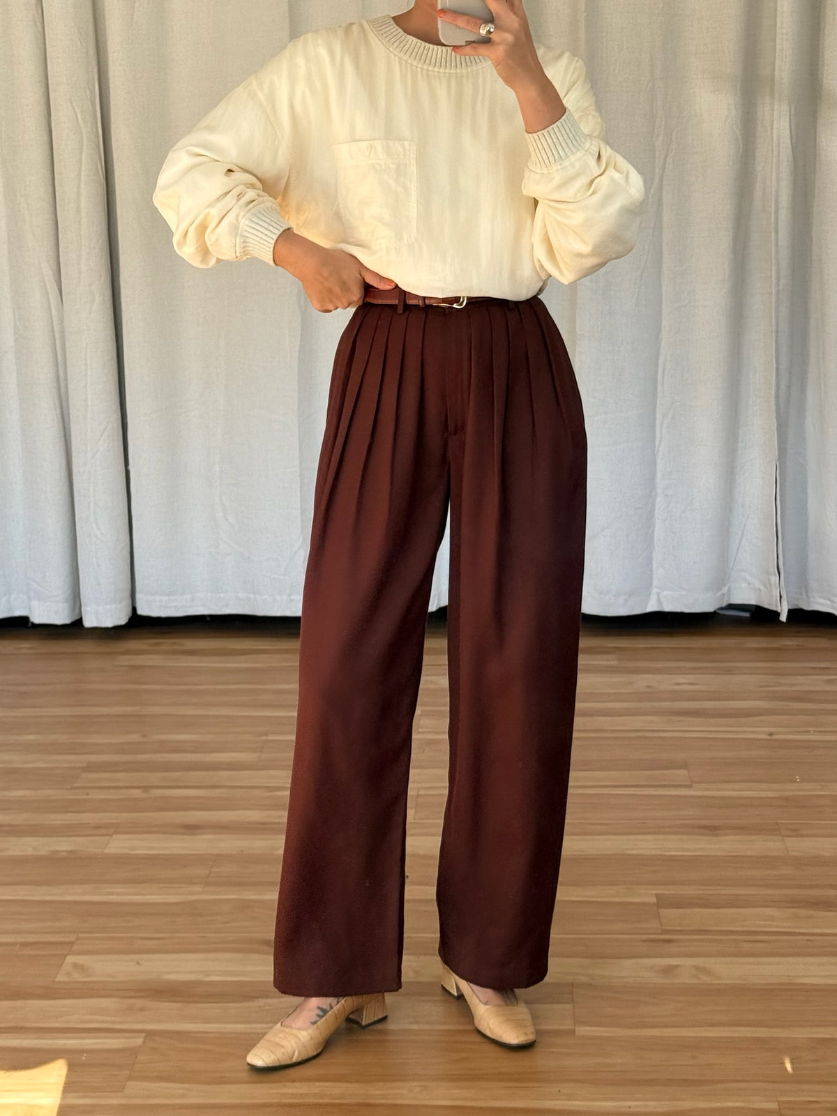 Rare Favorite Vintage Cream Silk Pullover