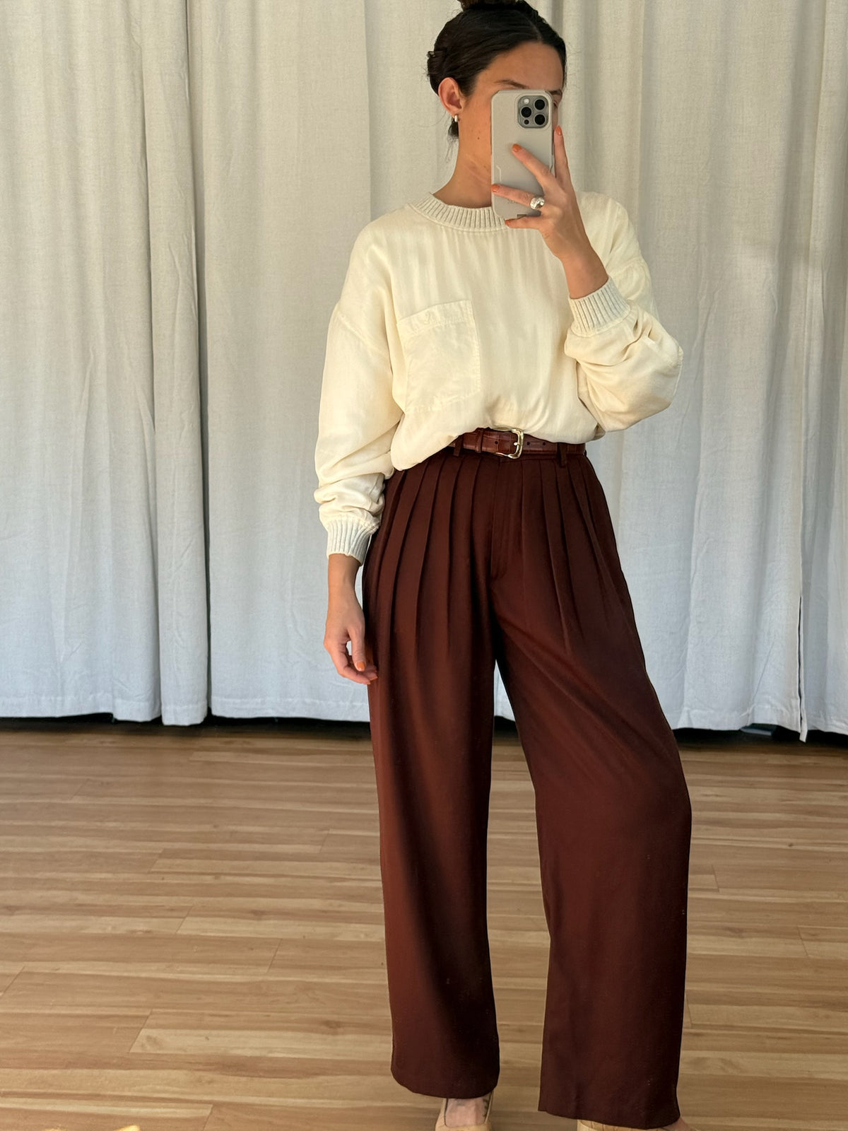 Rare Favorite Vintage Cream Silk Pullover