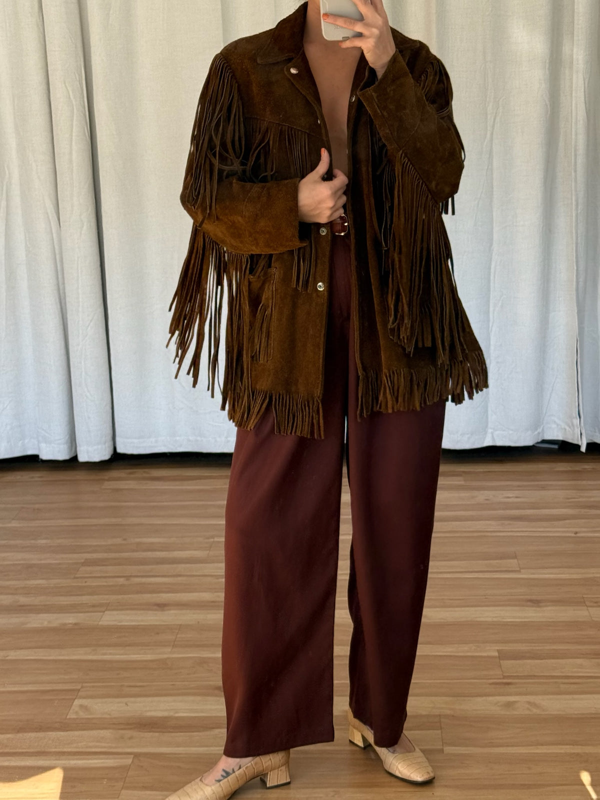 Vintage 1960s Fringe Suede Jacket