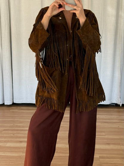 Vintage 1960s Fringe Suede Jacket