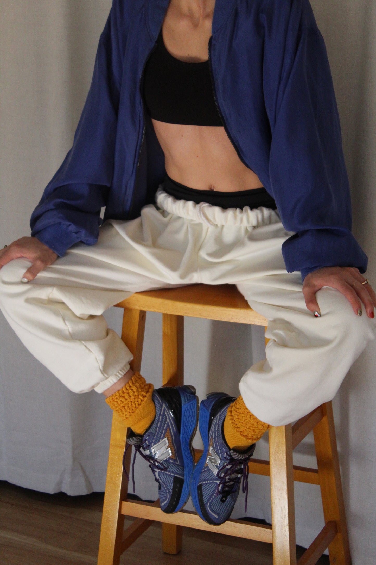 Vintage Ocean Blue Silk Bomber