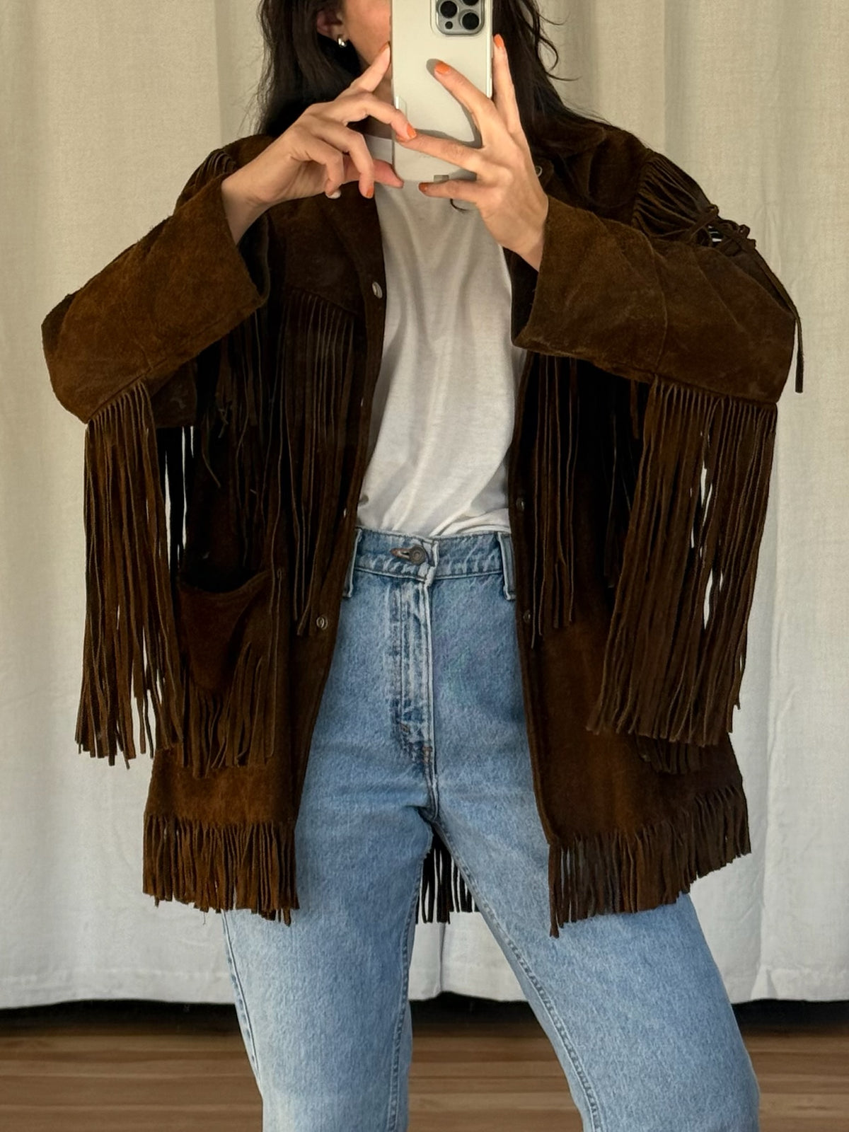 Vintage 1960s Fringe Suede Jacket