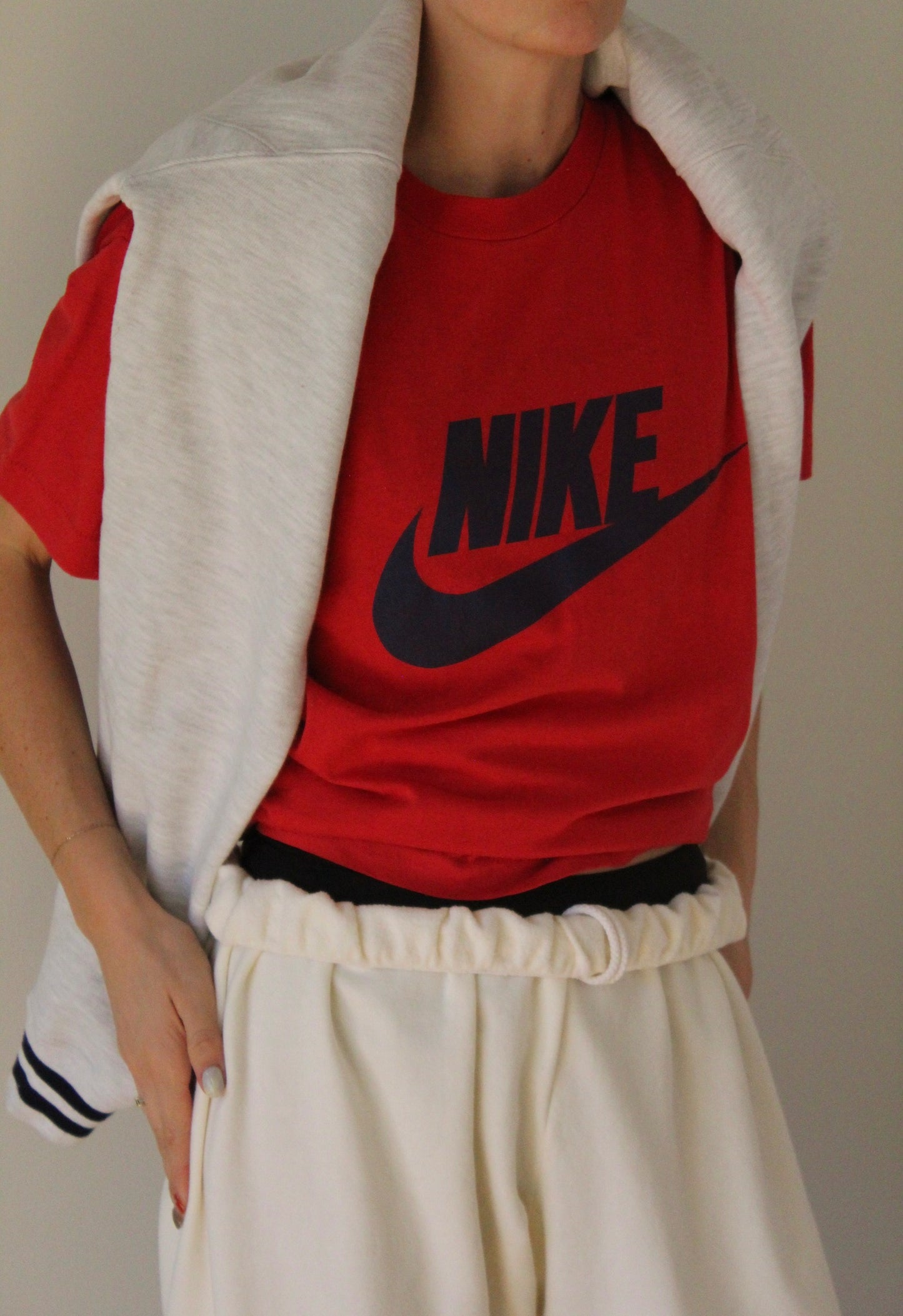 Vintage Faded Red Nike Logo T-Shirt