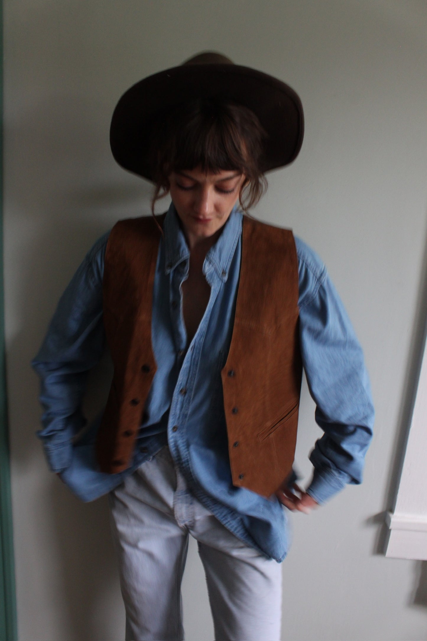 Vintage Tailored Suede Vest