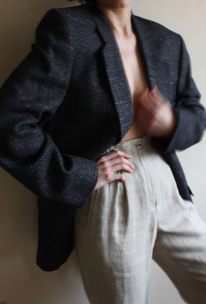 Vintage Christian Dior Woven Silk Blazer