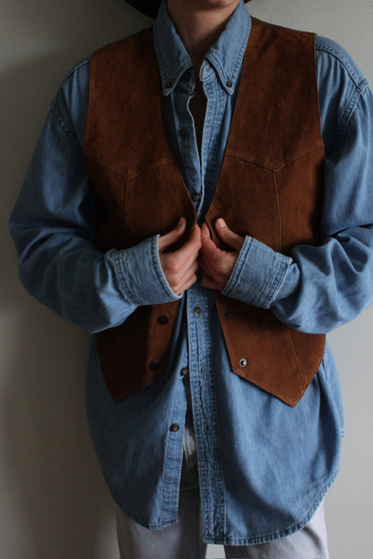 Vintage Tailored Suede Vest