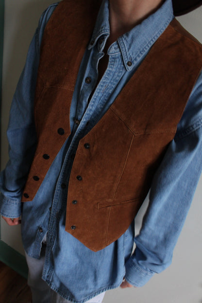 Vintage Tailored Suede Vest