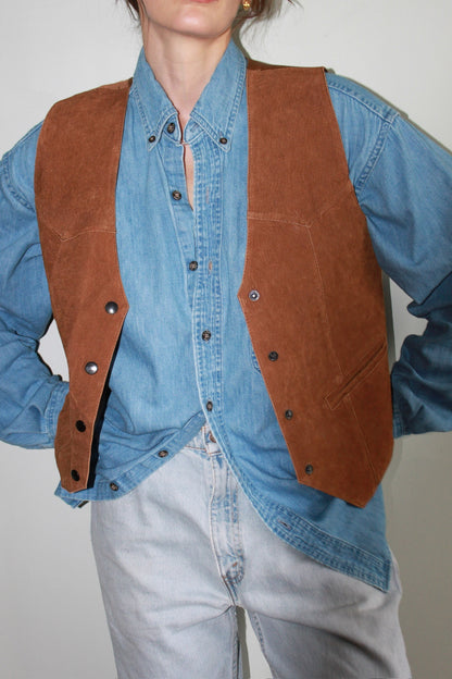 Vintage Tailored Suede Vest