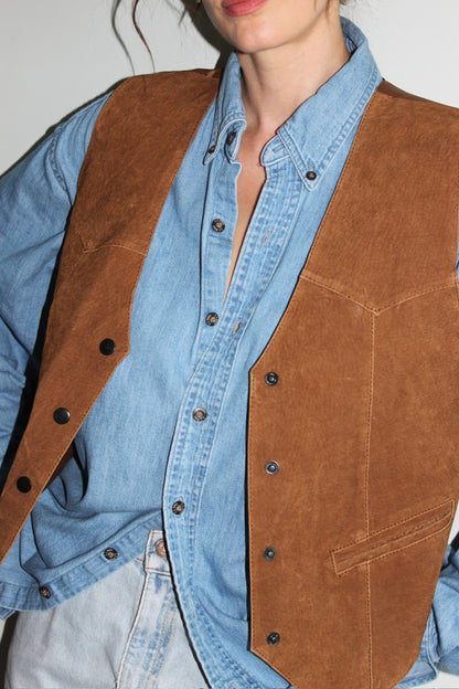 Vintage Tailored Suede Vest